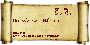 Benkóczi Nóra névjegykártya
